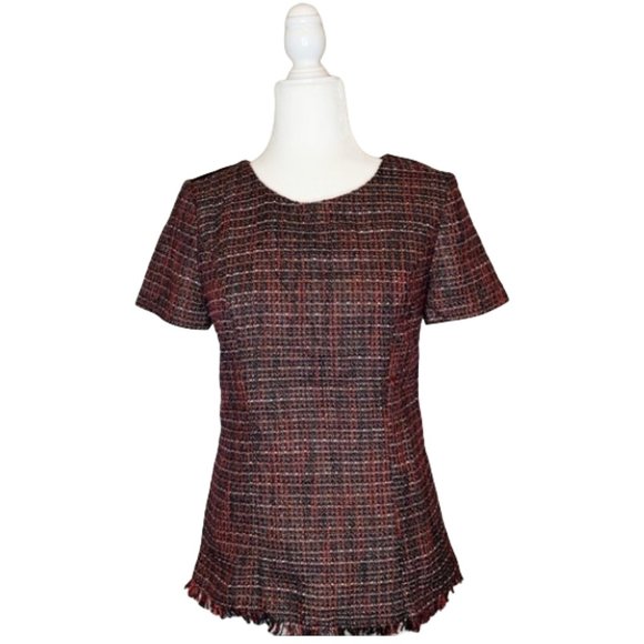 EUC Hawthorn 41 Colorful Karius Tweed Woven Mixed Media Pullover Top - Picture 2 of 8